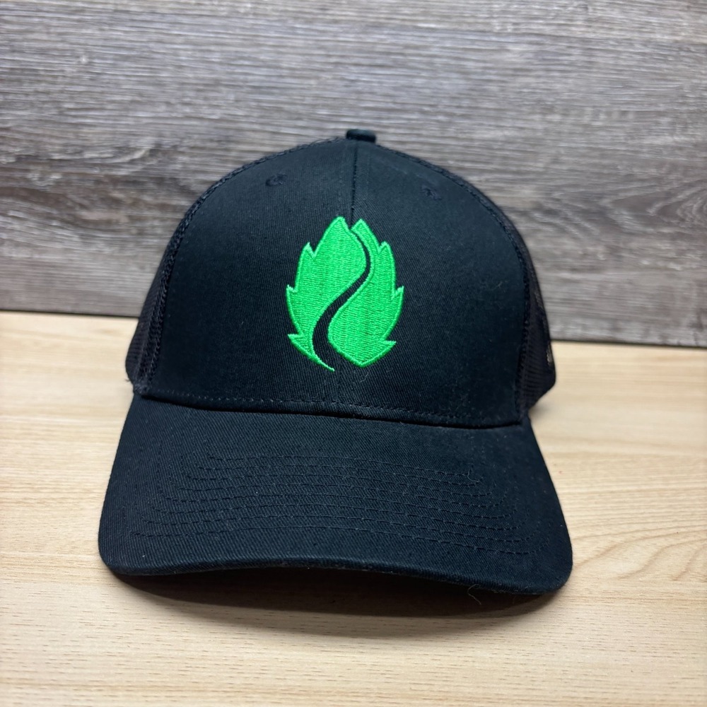 Hop Valley Brewing Co Hat Cap Snap Back Black Trucker Beer Advertising Craft